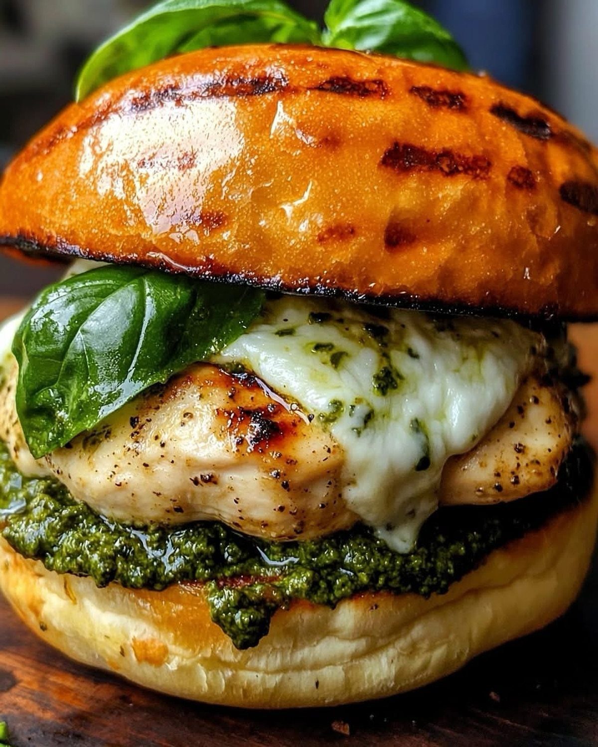 40 Food Lunch Recipes You Can Make in Minutes 15 Grilled chicken burger with melted mozzarella, fresh basil, and pesto on brioche bun.