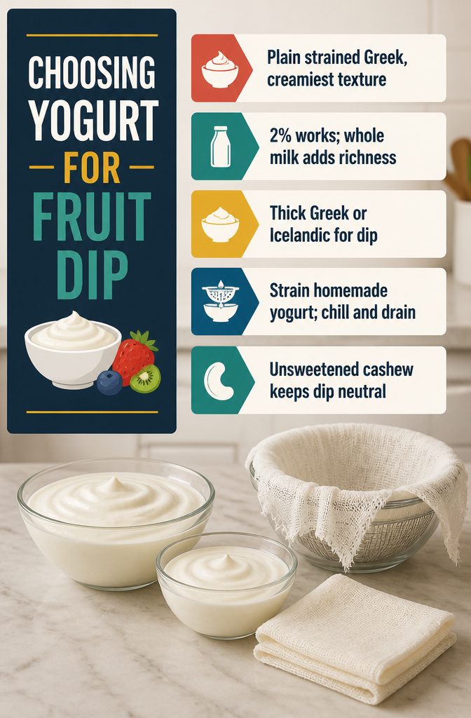 Thick Greek and Icelandic yogurt beside fruit for dipping