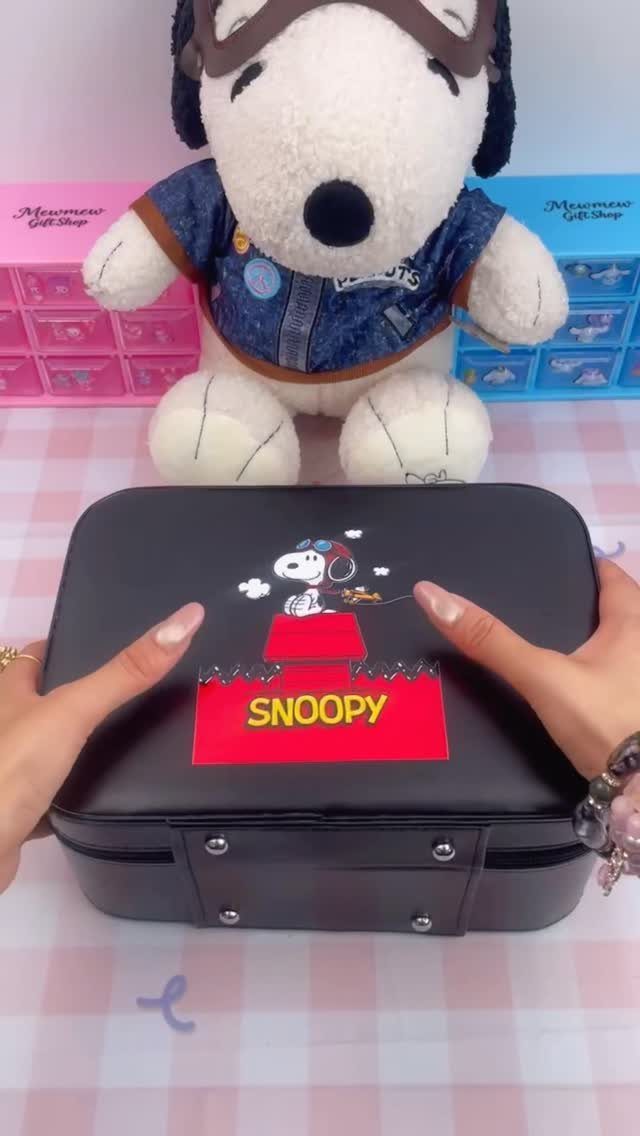38 Gift Ideas for 13th Birthday in 2026, From Snoopy to LEGO 34 Black Snoopy themed gift case held by hands with a plush toy behind.