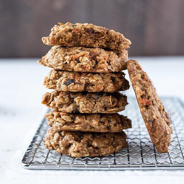 16 Morning Healthy Breakfast Ideas, From Egg Bites to Oats 17 Stack of hearty oatmeal breakfast cookies on a metal wire cooling rack.